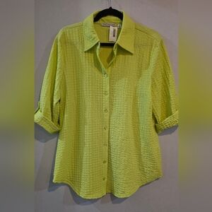 #22 NWT Vibrant Lime Button Down Shirt for Women